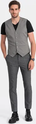 Obrázek produktu pro Ombre Clothing Pánská společenská vesta Biralei šedá S
