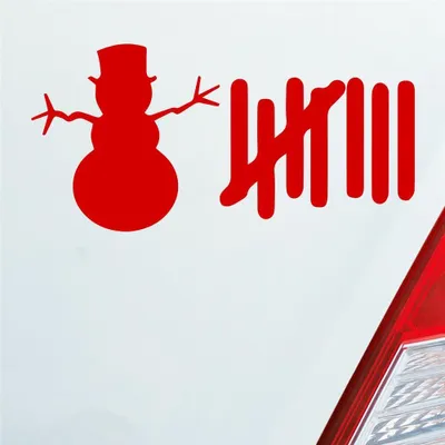 Produktbild von Auto Aufkleber Strichliste Liste Schnee Winter Snowman 15x8 cm Rot Sticker Heckscheibenaufkleber
