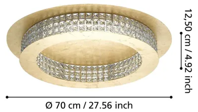 Produktbild von EGLO Principe, 14 Glühbirne(n), LED, 3000 K, 5320 lm, Gold, Transparent
