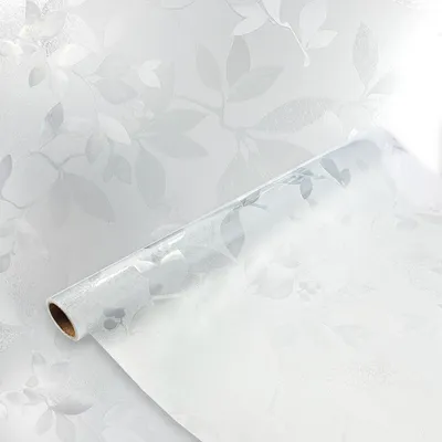 Produktbild von Selbsthaftend Fensterfolie 45x150 cm - Blätter 3D - Statische Sichtschutzfolie ohne Kleber aus PVC - Selbsthaftende Glasfolie für Lichtdurchlass und Privatsphäre - Fensterfolie statisch haftend