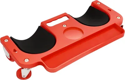 Produktbild von Rollendes Kniebrett - Knieschoner mit Rollen - Traglast 100 kg - 5 Lenkrollen - Größe 51×14 cm - Schaum + PP - Für Bodenverlegung & Werkstatt - Rot