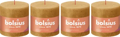 Produktbild von 4er-Set Stumpenkerze - Höhe 10 cm - Durchmesser 10 cm - Rustik - Honigwabengelb