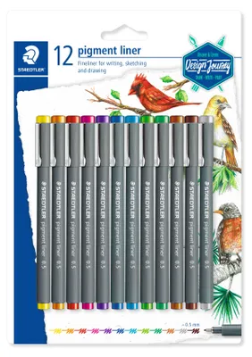 Produktbild von Staedtler pigment liner 0.5 in 12 Farben BK