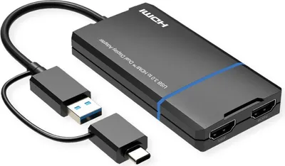 Obrázek produktu pro USB Display Adapter VALUE, USB typ A+C - 2x HDMI