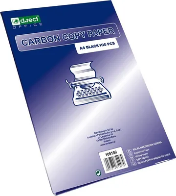Immagine prodotto di D.RECT carta carbone per macchina da scrivere, DIN A4, carta autocopiante, CARTA CARBONIO, nero, 100 fogli