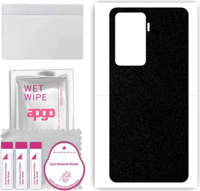 Produktbild von apgo Rückseite Schutzfolie, Skin, kompatibel mit Vivo Y77 V2219A, Hinten Displayschutzfolie aus Vinylfolie, kratzfest, einfache Montage - Mattschwarz