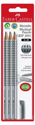 Immagine prodotto di FABER-CASTELL Bleistift Grip 2001 B 3x + Radierer BK