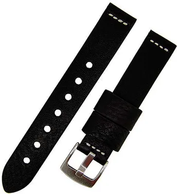 Produktbild von Uhrenarmband RAVENNA extra lang schwarz 20mm Kalbleder
