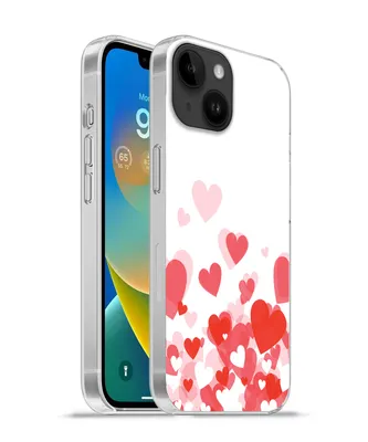 Produktbild von MuchoWow® Handyhülle Schutzhülle Hülle für Apple iPhone 14 - Softcase Eine Illustration eines Regens der Herzen Silikon Softcase Handy Hülle - Mobiltelefonhülle
