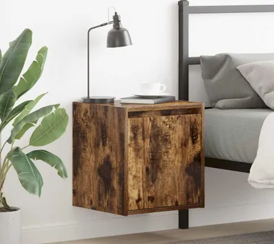 Productafbeelding van vidaXL Wandtafel, nachtkastje, gerookt eikenhout, 38x34x40 cm