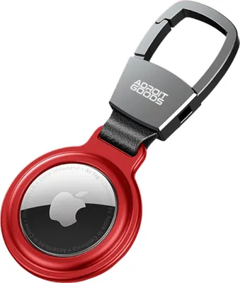Zdjęcie produktu dla AdroitGoods Aluminiowe etui na Apple AirTag - czerwone - brelok Airtag - uchwyt - zawieszka - etui