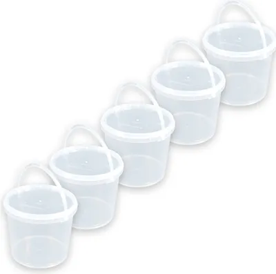 Produktbild von Eimer Deckel lebensmittelecht 3,3 L Liter leer farblos Henkel Kunststoff Set, Eimerset:100 Stk.