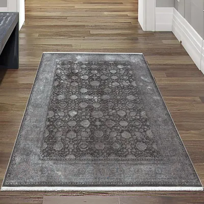 Obrázek produktu pro Orientální koberec s květinovými ornamenty v šedomodré barvě Velikost - 80 x 150 cm