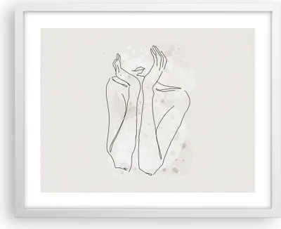 Produktbild von Gerahmtes Poster - Weißer Rahmen - Grafik Frau Licht - 50x40 cm - Wand Bild - Wanddeko - Wandbilder - Kunstposter - Wandposter - Bilderrahmen - Bilder - Kunstdruck - Wanddekoration - P2WAA50x40-4656
