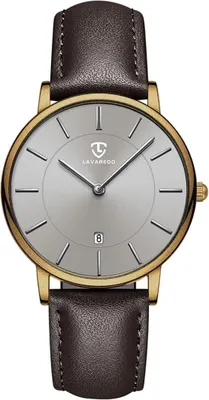 Produktbild von Herren Uhr Flache Analog Quarz Datumsanzeiger Klassisch Mode Wasserdicht Armbanduhr mit Leder Armband