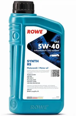 Produktbild von ROWE HIGHTEC SYNTH RS für 5W-40 1 Liter Motoröl Motorenöl Vollsynthetisch 229.5 A40 PSA B71 2296 502 00 505 00 Öl