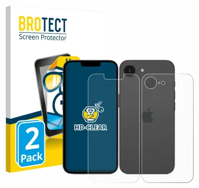 Produktbild von 2x Für Apple iPhone 17e (Display+Rückseite) Schutzfolie BROTECT Displayschutz Display Schutz Folie Klar Transparent