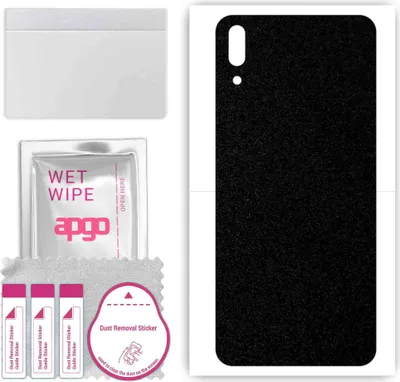 Produktbild von apgo Rückseite Schutzfolie, Skin, kompatibel mit Huawei Enjoy 9, Hinten Displayschutzfolie aus Vinylfolie, kratzfest, einfache Montage - Mattschwarz