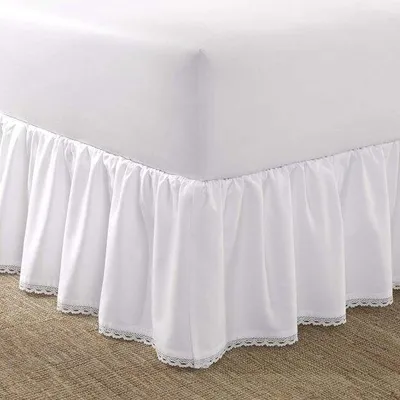 Productafbeelding van Luxe, hoogwaardige satijnkatoenen rok - Gemakkelijk aan te brengen - Vrij van kreukels en kleurverlies - Stijlvol design - Kingsize - Decoratieve hoes voor het voeteneinde van het bed