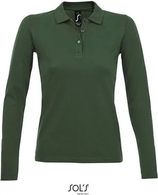 Image de SOLs 02083 | Polo piqué à manches longues pour femmes Perfect - Couleur : Gris Melange - Taille : XL