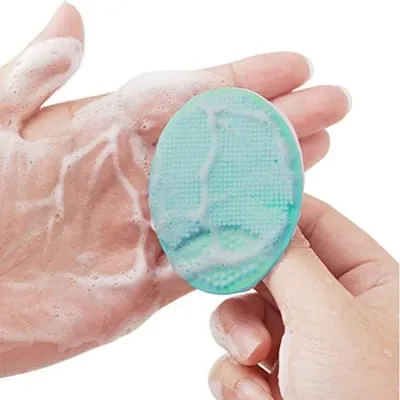 Produktbild von 2 Gesichtsreinigungsbürsten aus weichem Silikon zur Gesichtsmassage, Poren- und Mitesserentfernung sowie zum Peeling, Make-up-Werkzeug für Mädchen in Grün und Rosenrot