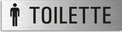 Produktbild von Türschild Toilette Herren Hinweisschild mit Piktogramm Aluminium Edelstahloptik 160x40 mm selbstklebend