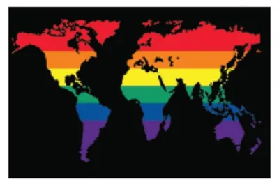 Produktbild von Rainbow World Flag Aufkleber / Sticker 5.0 x 7,6 cm (12er Pack)