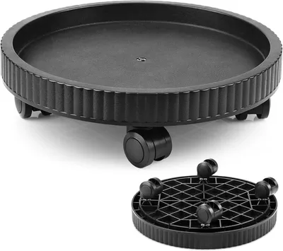 Produktbild von Runder Pflanzenroller 40 cm mit Rollen für Blumentöpfe in Schwarz