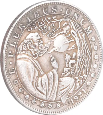 Produktbild von Gedenkmünze Sammlermünze, Morgan Dollar Vintage Design, Messing versilbert, für Sammler & Geschenk (kein echtes Silber)
