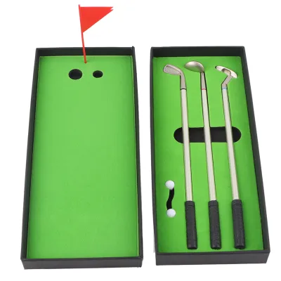 Obrázok produktu pre 3PCS Mini golfové palice Ball point Pen Set s loptičkami Vlajka Kancelárske dekorácie