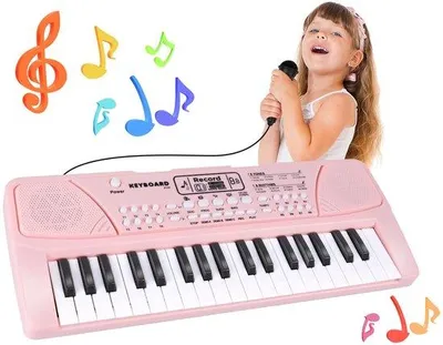 Productafbeelding van Pianospeelgoed voor kinderen, 37 toetsen met microfoon, muziekspeelgoed