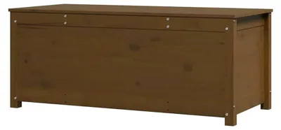 Produktbild von Aufbewahrungsbox mit viel Stauraum, Truhe mit Deckel und Gasdruckfeder, Werkzeugkasten aus Holz, honigbraun, Kiefer massiv