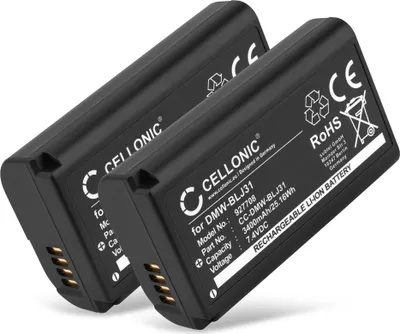 Produktbild von CELLONIC 2x Akku für Kamera Kompatibel mit Panasonic Lumix DC-S1, Lumix DC-S1M2, Lumix DC-S1M2ES, DMW-BLJ31 - (3400mAh, 7.4V)