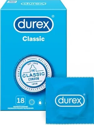 Zdjęcie produktu dla Durex Classic: 18 Prezerwatyw, Rozmiar Standardowy