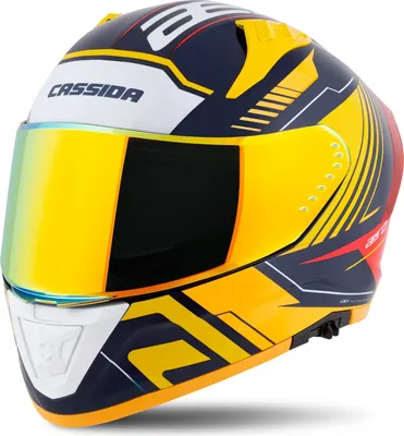 Produktbild von Integralhelm Schutzhelm Crosshelm Cassida AERO DROME blue yellow fluo Größe XS