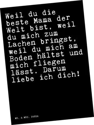 Produktbild von Mr. & Mrs. Panda Postkarte Weil du die beste... - Schwarz - Geschenk, Grußkarte, Ansichtskarte, Mama Spruch, Ansichtskarten, Postkarten, beste, Danke, einzelkarte, Mutter