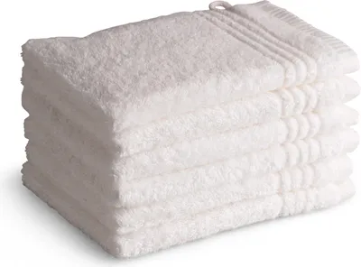 Produktbild von PHLOX Waschlappen Set - 6 Teilig - 100% Baumwolle 600 g/m² - 16x21 cm - Frottee, Weich - Weiß