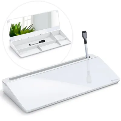 Produktbild von Glas Whiteboard mit Stauraum und Spiegel