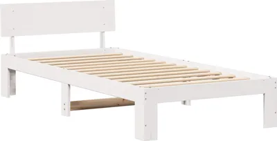 Immagine prodotto di vidaXL Struttura letto con testiera bianca 90 x 200 cm in legno di pino massiccio