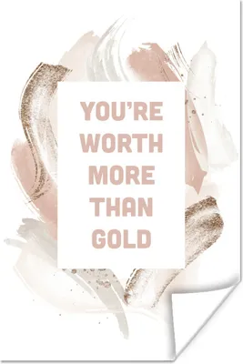 Produktbild von MuchoWow® Poster Zitate - Abstrakt - Gold 20x30 cm - Papierdruck