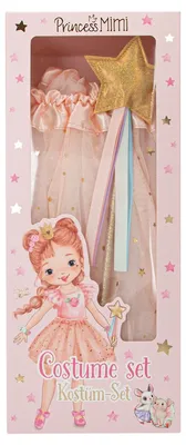 Produktbild von Princess Mimi - Kostüm-Set aus Tüllrock und Zauberstab, in Rosa und mit Glitzer,