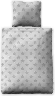 Produktbild von Jilda-Tex Satinbettwäsche 135x200 cm 100% Baumwolle Design "Reversed Stars"