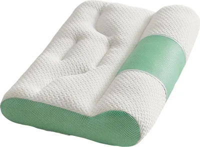 Produktbild von Nackenstützkissen, schlafförderndes Nackenkissen, atmungsaktives ergonomisches Kissen auf dem Bett zur Linderung von Nackenermüdung, gesunde Schlafhaltung