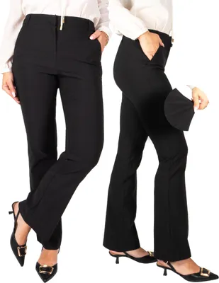Obrázok produktu pre FIRI Elegantné, veľmi pružné dámske nohavice s dvoma vreckami, čierne, W40-L31 L