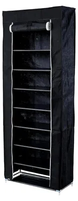 Produktbild von Schuhschrank Schuhregal Schuhständer Stoffschrank Faltschrank Faltregal Schuhablage Stoffablage Kleiderständer Schwarz