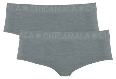 Produktbild von Damen-Slips, 2er-Pack, einfarbig, Grau, Größe L
