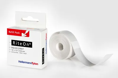 Zdjęcie produktu dla Hellermann Tyton 550-11401, Biały, Ciągła etykieta, Biały, Winyl, -40 - 80 °C, 1,91 cm