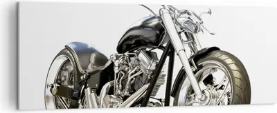 Produktbild von Bild auf Leinwand - Leinwandbild - Motorrad Motor Geschwindigkeit Chrom - 140x50cm - Wand Bild - Wanddeko - Leinwanddruck - Bilder - Kunstdruck - Leinwand bilder - Wandkunst - AB140x50-2427