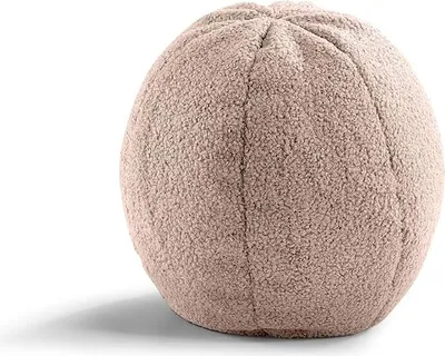 Produktbild von Kinder Sitzsack „Miki“ in Ballform ? 28 cm – Kuscheliger Pouf aus Teddy-Plüsch – Bequeme & Stilvolle Sitzgelegenheit für Kinderzimmer (Rosa)