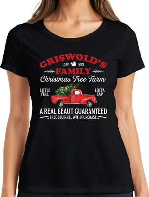 Produktbild von Griswolds Family Christmas Tree Farm - Weihnachten Xmas Damen T-Shirt, Schwarz, XXL